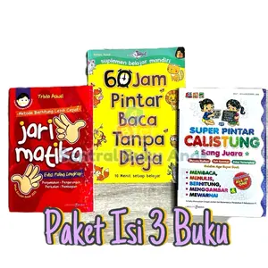 [ Dapat 3 Buku] Buku 60 Jam Pintar Baca Tanpa Dieja | Buku CALISTUNG | Buku Jari Matika