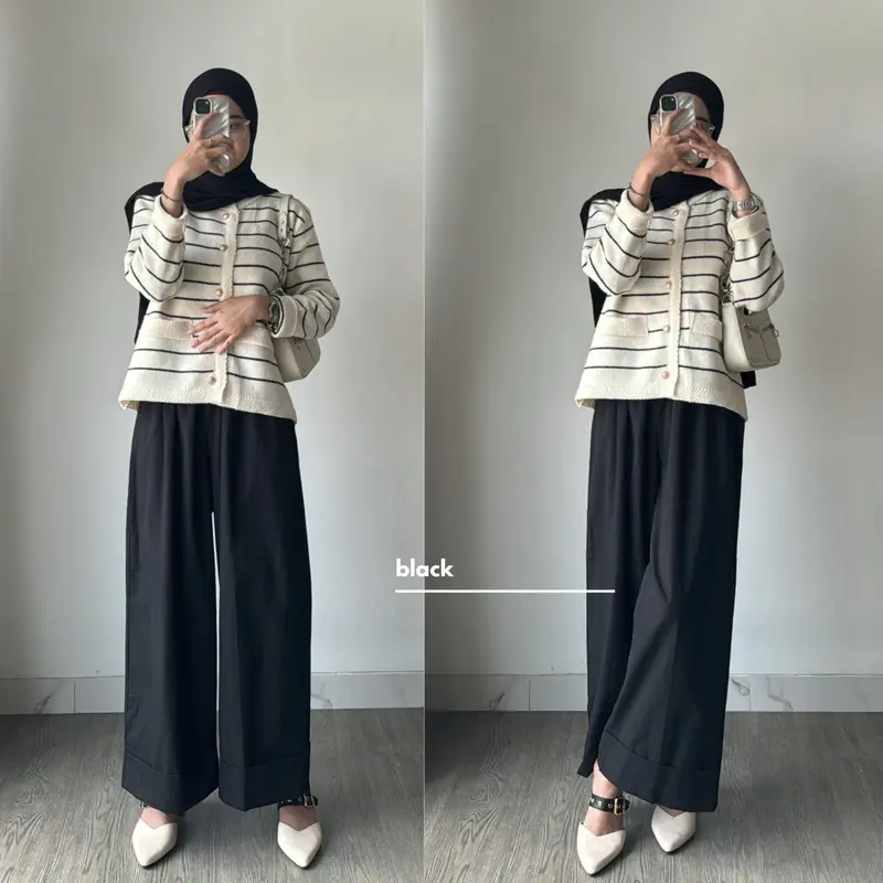 WIDIE WIDE LEG PANTS by Leody || kode (1699) ||celana wanita panjang kulot katun 3