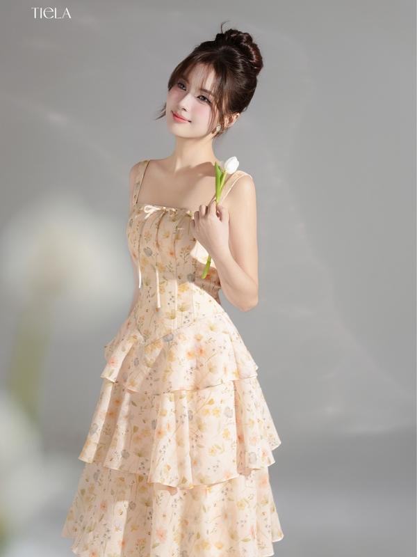 TIELA Đầm váy hoa bốn tầng-Sadie Dress