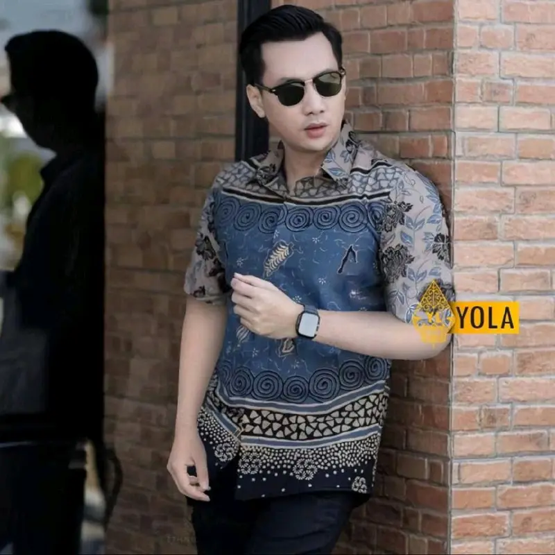 Baju Batik Lengan Pendek Pria Terbaru | Hem  Batik  Dewasa Motif Elegan Cowok Casual 0