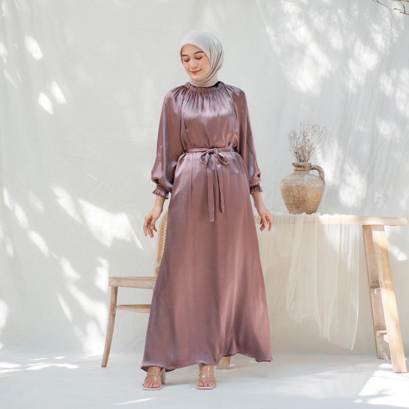 FIT XL-XXL (dress-cradenza) luna • luna dress bahan cradenza premium - dress shimmer terbaru - tidak menerawang 5