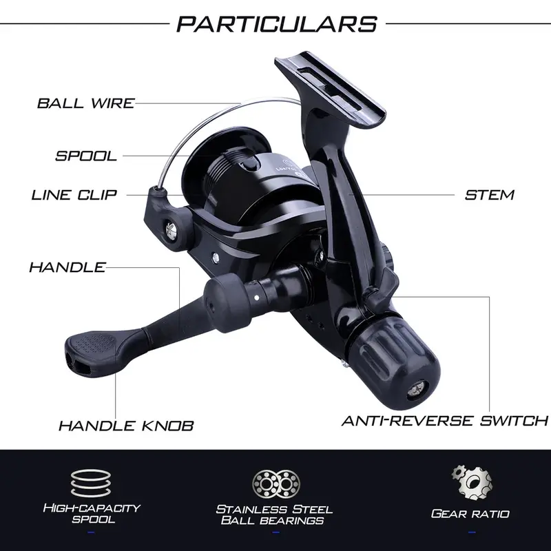 Spining Fishing Set 1.65m/1.8m/2.1m  joran pancing ML Spinning Fishing Rod 2 Sections and CB240 reel pancing set Pancing Rem Belakang Carp Wheel Untuk Air Tawar Dan Air Laut Memancing Gulungan Pancing  Fishing Wheel Fishing Gear 5