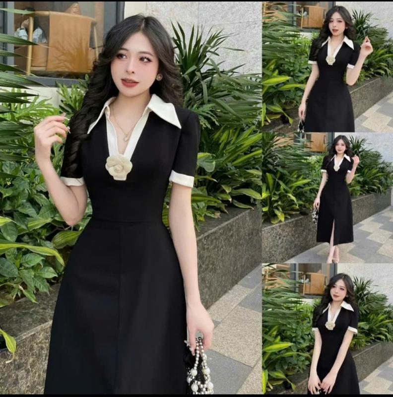 Đầm Dự Tiệc Sang Trọng Kín Đáo Tay Ngắn Sang Trọng Bigsize 58-90kg Linhh Nguyen Bigsize