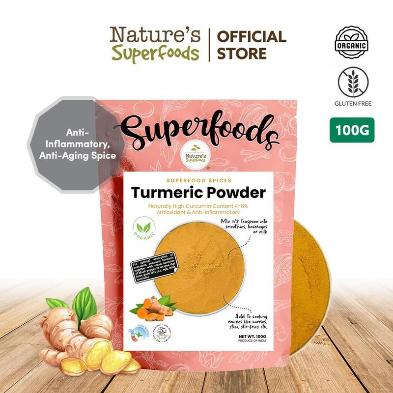 Nature's Superfoods Organic Turmeric Powder Spice (Higher Curcumin 4-6% ...