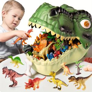 3-5歳の子供向け恐竜おもちゃ、リアルなジュラシック恐竜モデルセット、卵・木・フェンス・シーン付き、男の子と女の子のための教育的なギフト
