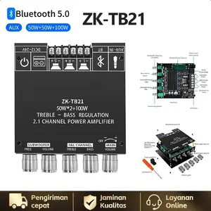 ZK-TB21 /HT21 TPA3116D2 Bluetooth 5.0 Amplifier Board 50Wx2+100W Bluetooth Amplifier Class D 2.1CH Subwoofer Amplifier Board