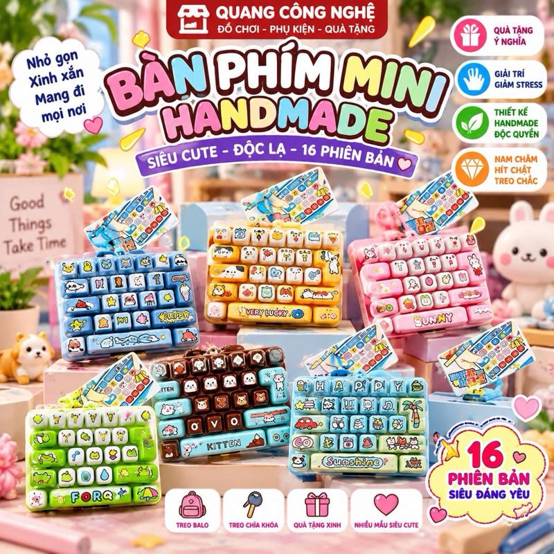 ( KHÔNG ĐÈN) Bàn Phím Mini Handmade móc treo Siêu Cute Độc Lạ Nhỏ Gọn Xinh Xắn Mang Đi Mọi Nơi