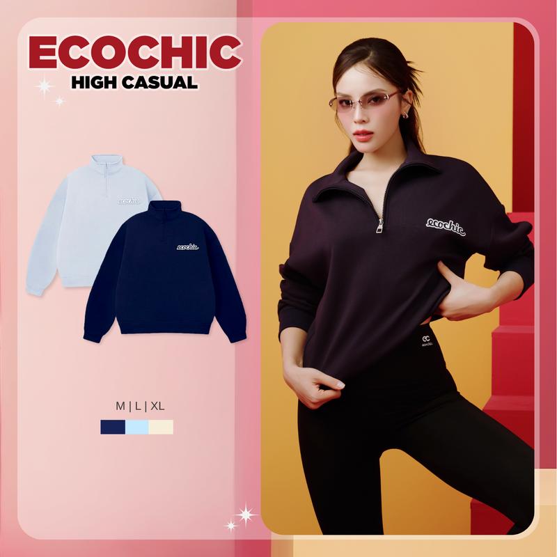 Áo Sweater Khoá Kéo ECOCHIC Áo Nỉ Sweater Chất Liệu Cao Cấp Chính Hãng Ecochic B189