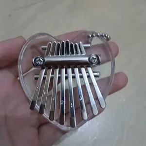 Kalimba Mini Piano Jari 8 Keys Alat Musik Thumb Piano Bahan  Kayu Akrilik Kristal Transparan