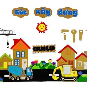 [Mẫu 2025] Góc Xây Dựng – Trang trí lớp học mầm non
