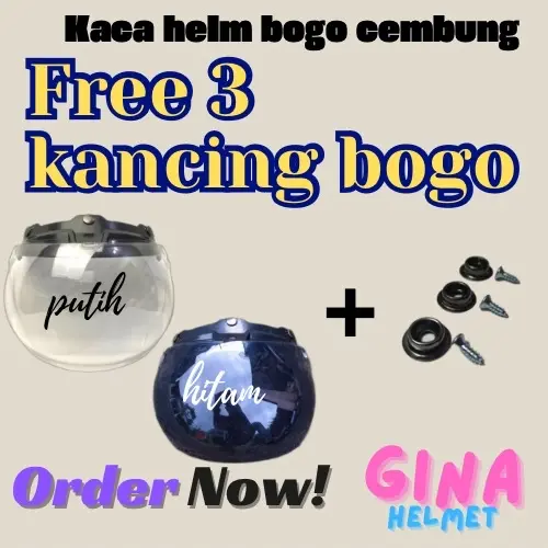 INCLUDE 3 KANCING BOGO KACA CEMBUNG HELM BOGO DEWASA