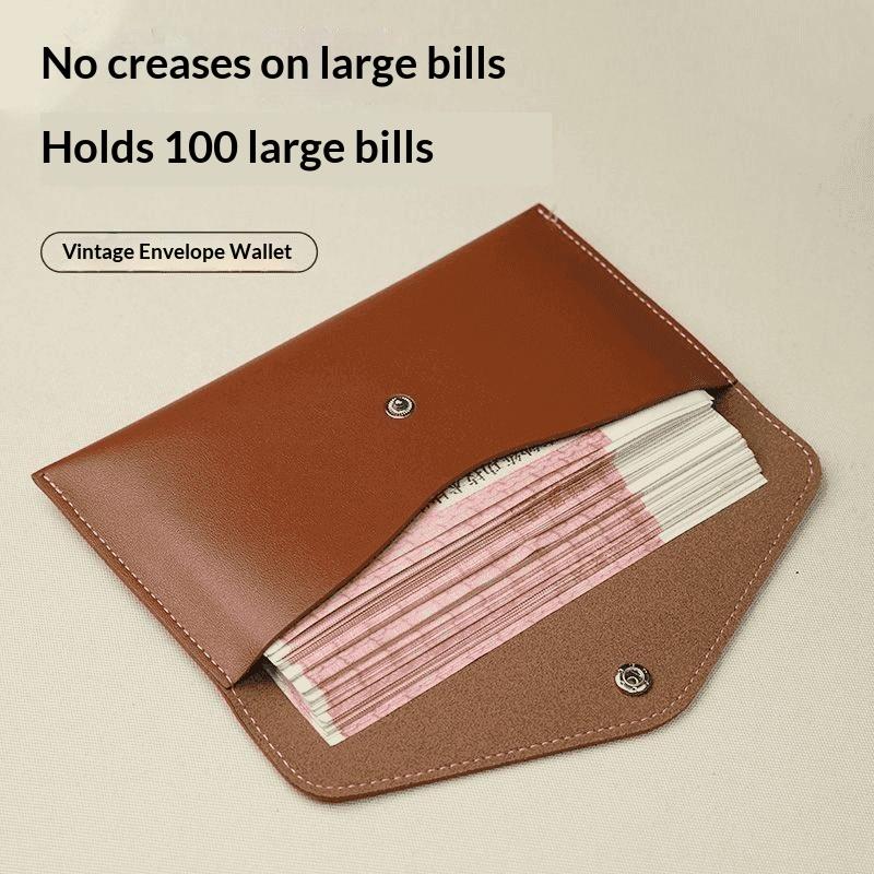 CherlKolrs Long wallet, unisex, fashionable and minimalist, large-capacity document package, coin purse, ultra-thin one-piece design.