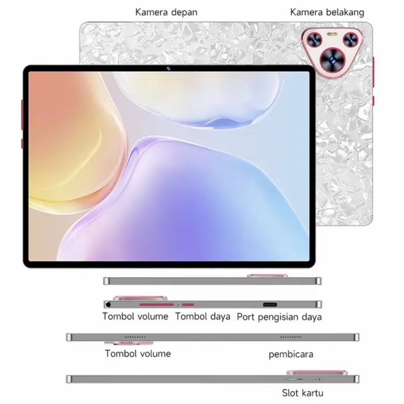 2025 baru Miracle Snapdragon 888 tablet definisi tinggi Cahaya lembut Tampilan layar penuh Kemampuan penyisipan kartu Penghiburan kantor Pelajaran online murid Bluetooth WiFi 4