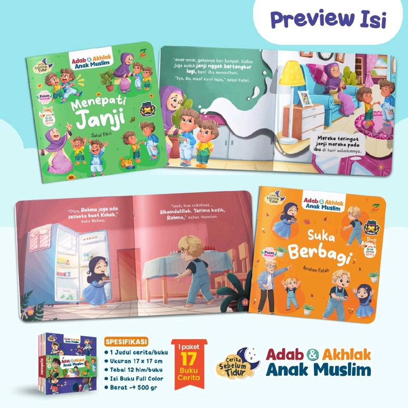 17 buku edukasi islami SERI CERITA SEBELUM TIDUR ADAB DAN AKHLAK ANAK MUSLIM ziyadBooks 4