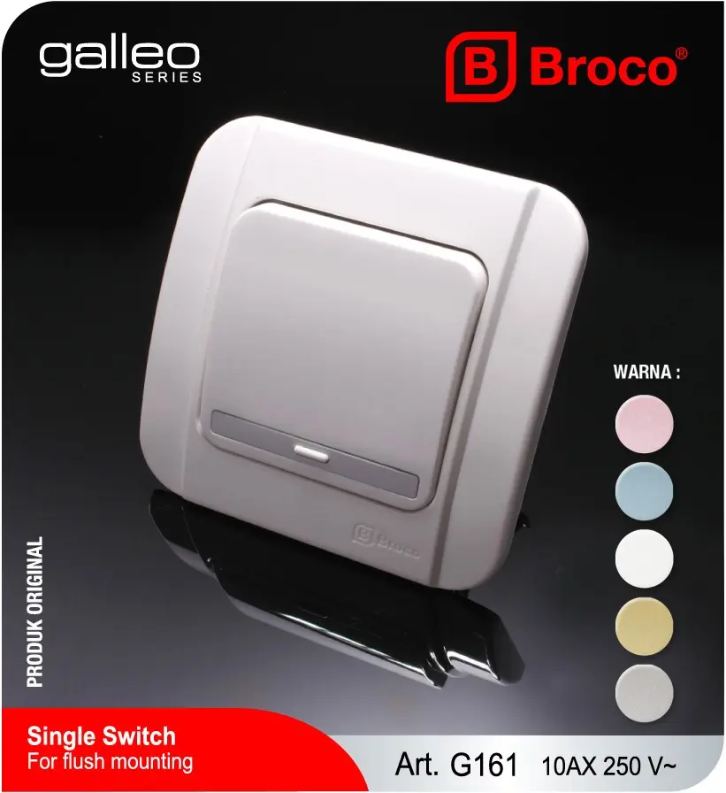 BROCO Saklar Engkel Galleo Saklar Tunggal Saklar Lampu Dinding Switch Lampu (G161)