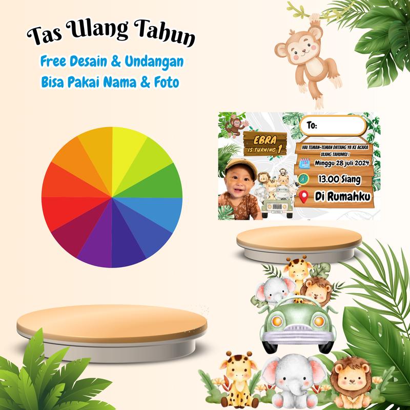 40 Pcs Tas & Free Undangan Anak Ulang Tahun Custom Desain Muat Kfc Snack Kain 4