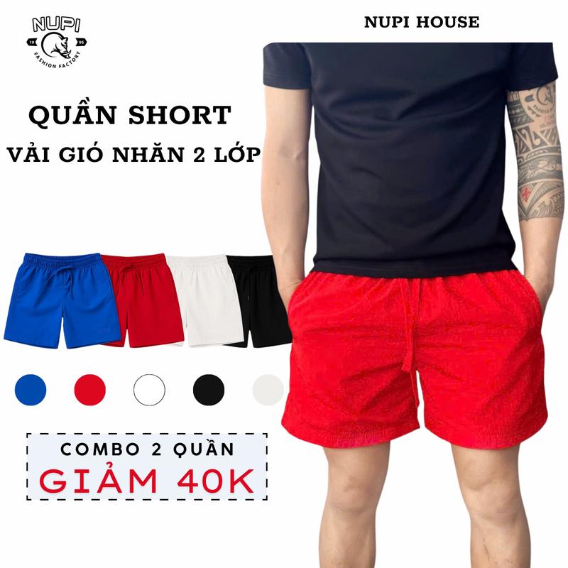 NUPI Quần Short Nam QS07 Vải Gió Nhăn 2 Lớp Mịn Mát Thoáng Khí Dáng Menswear Trẻ Trung
