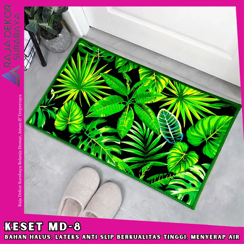 RajaDekor - Keset Polyester Ukuran 40 x 60 cm Keset Kaki Anti Slip Berbagai Motif Bisa COD Lantai Dekorasi 8