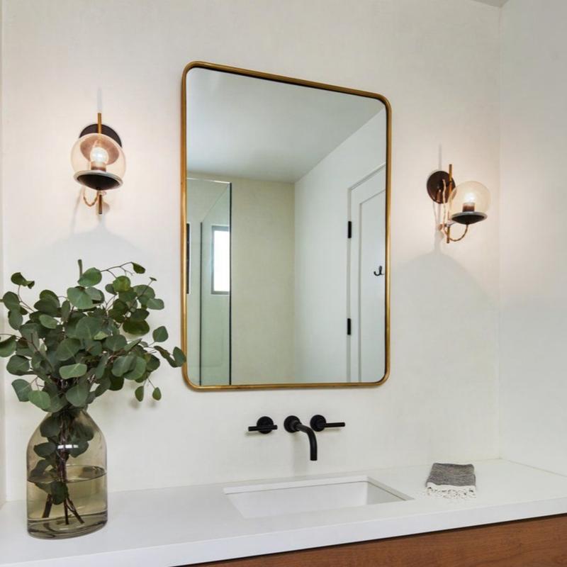 Gương soi treo tường hình chữ nhật kích thước 60x80cm, gương nhà tắm khung viền hợp kim chống nước, Gương Toàn Thân trang trí decor phòng ngủ, mã KNCN-60x80