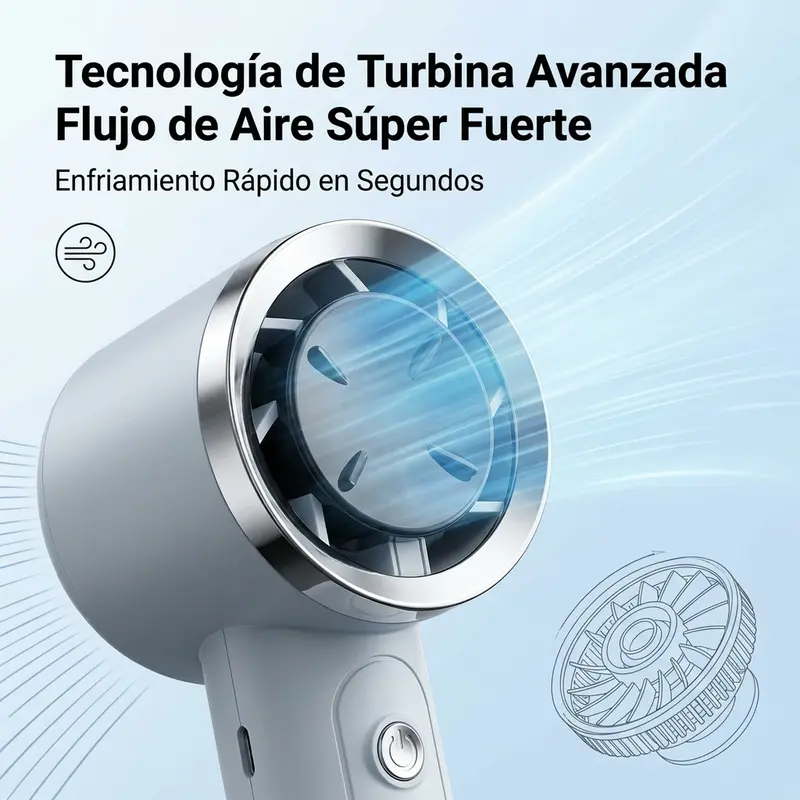 ECAM Ventilador Portátil Mini 2025, 100 Unidades, Silencioso con Carga USB, Potente para Oficinas y Dormitorios, Modelo Nuevo con Pantalla Digital y Batería Larga - Foto 6