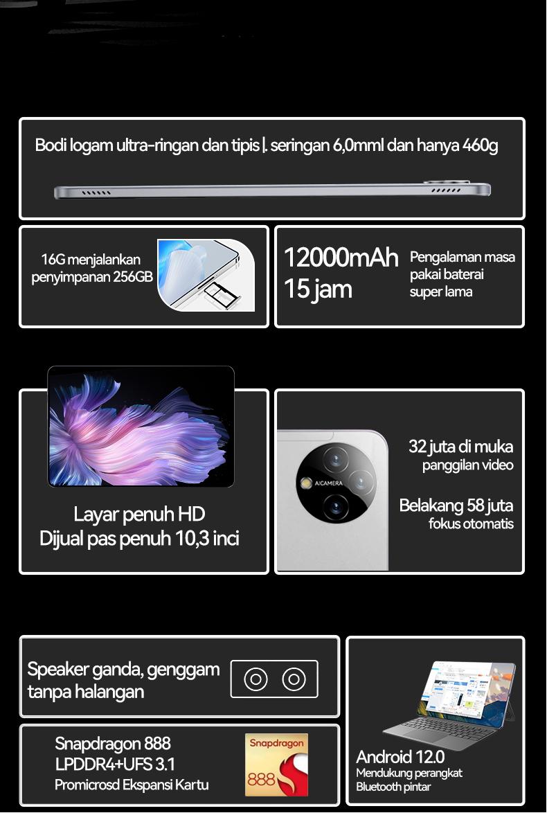 Product Introduction of 【COD】2025 Han.Z MatePad  5G Tablet H13. 10.3 inci baru[16GB+1TB] Pengalaman profesional seperti PC |Tampilan layar penuh warna asli OLED 120Hz l ultra-tipis | ultra-portabel Wifi 49
