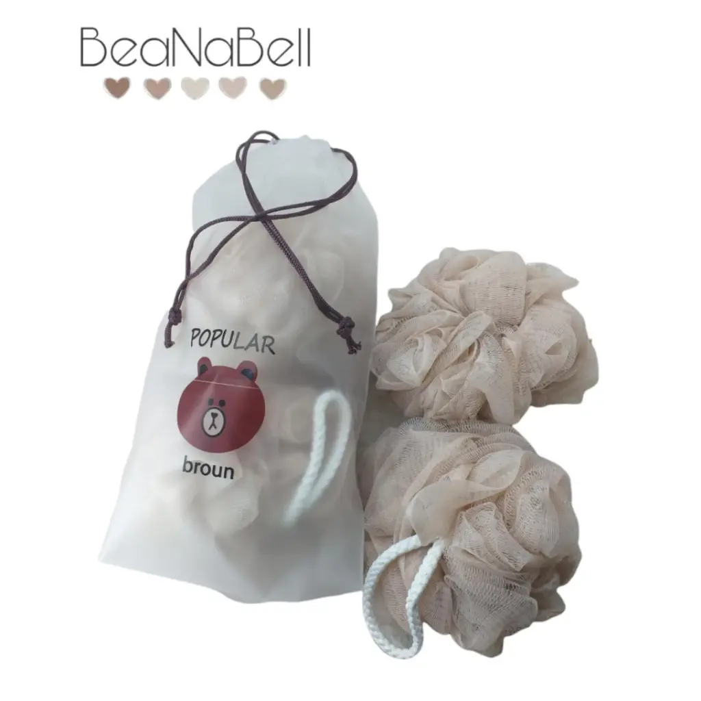 Beanabell Spons Sikat Mandi Bath Ball Flower Foam Shower Puff Premium Import