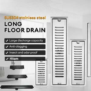 Smart floor drain Saringan Panjang 60/40/30cm Tile insert Stainless 304/saringan pembuangan air/floor drain Katup Otomatis Anti kecoa Anti Bau