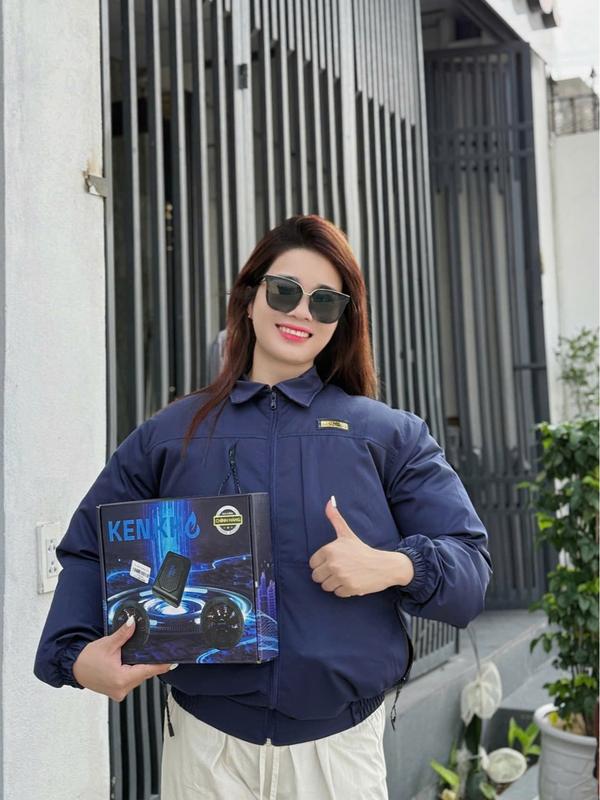 (Áo + bộ phụ kiện) Áo điều hoà kaki cao cấp kèm bộ pin điều hoà Kenko 32V, động cơ không chổi than, thời gian sử dụng 11-12 tiếng