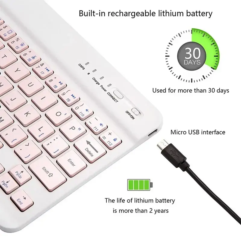 Case Tablet Universal Keyboard For Advan Tab A10 10.1" 2024 Advan A 10 10,1 Inch Premium Leather Case Wireless Bluetooth Keyboard Flipcase Flip Cover Bookcover Aksesoris 4