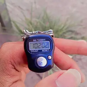 TASBIH DIGITAL Tally Counter Mini Murah Alat Hitung Manual Elektrik Elektronik Baterai LCD LED SXH Warna Muslim Prayer Beads Penghitung Pengira Zikir Dzikir Ngaji Cincin Ring Jari Finger H