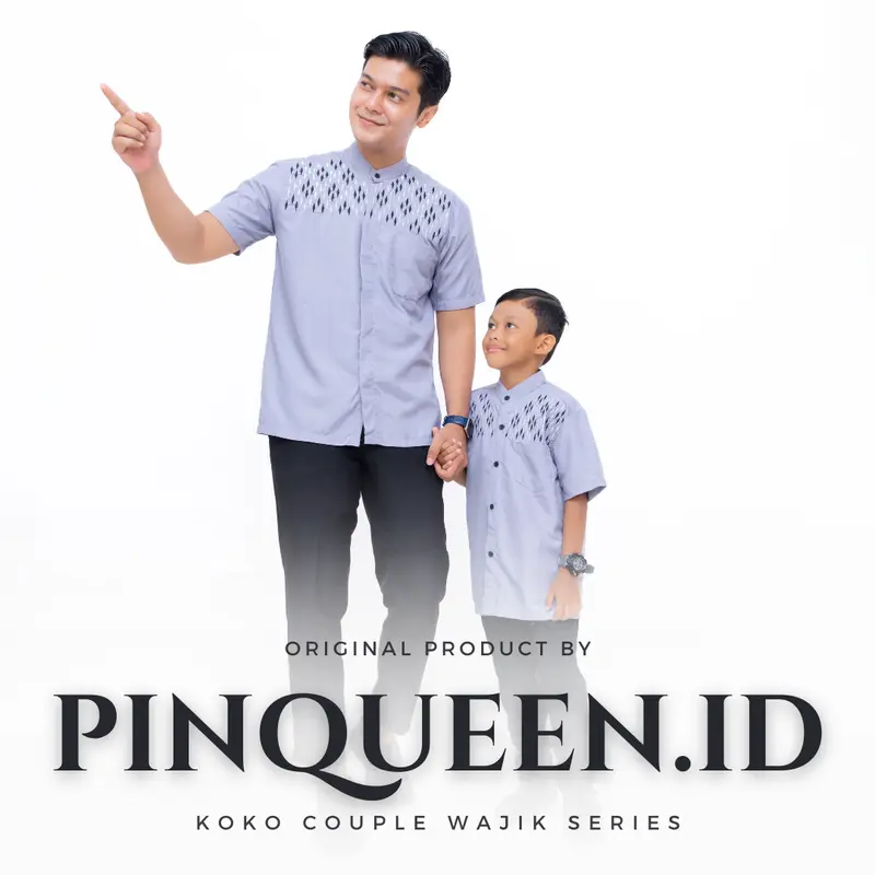 Satu Set Baju Koko Couple Ayah Dan Anak Laki Laki terbaru Lengan Pendek motif Diamon 1