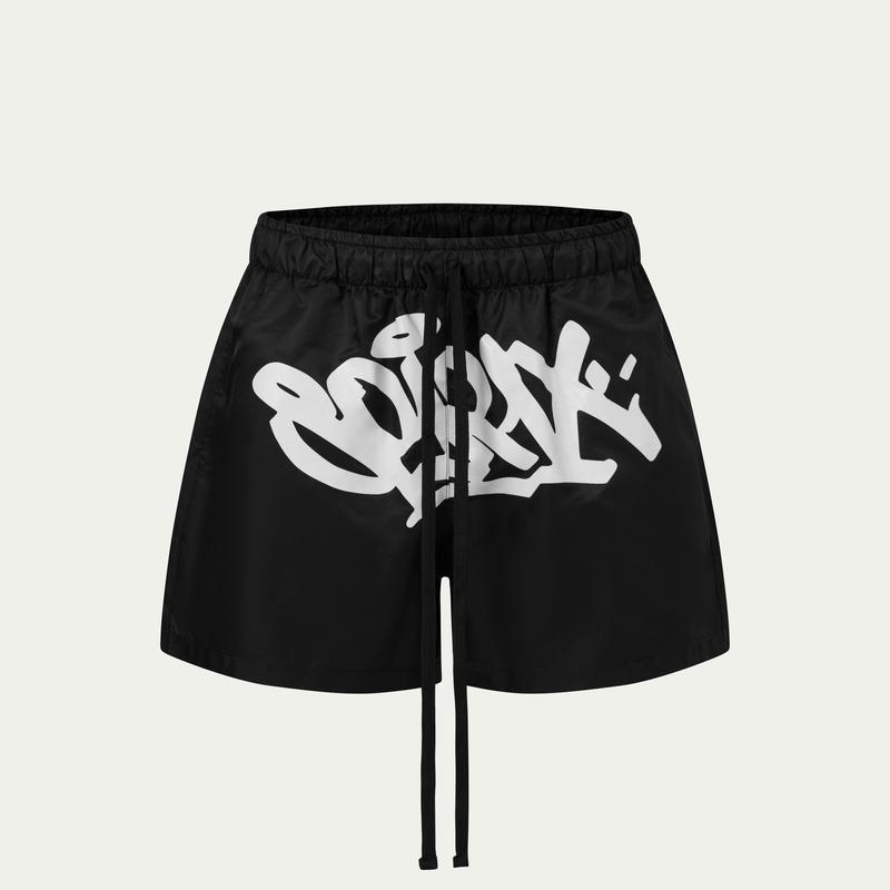 Spirix1x1 Quần Short Trên Gối Spirix Drill Shorts " Drip Drip " Nam Nữ Big Size Đi Chơi, Du lịch, Thể Thao, Mùa Hè Quần Đùi Đen Co Giãn Big Size Ống Rộng Màu Đen Menswear