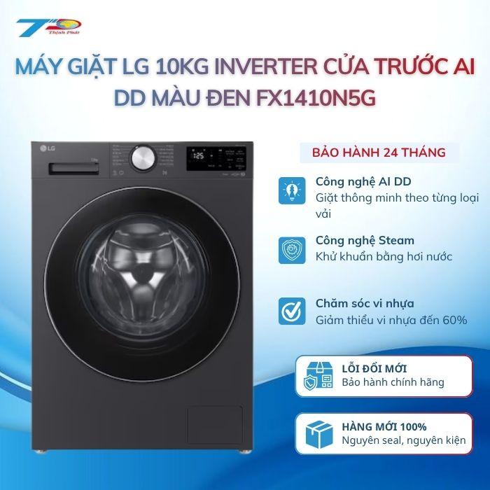 Máy Giặt LG 10kg Inverter Cửa Trước AI DD Màu Đen FX1410N5G, Bảo Hành 24 tháng Mới
