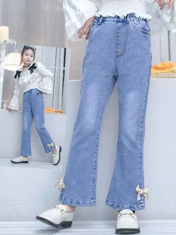 Celana Jeans Cutbray Anak Perempuan Import Model Jubrai Mutiara Usia 1-10 Tahun 0
