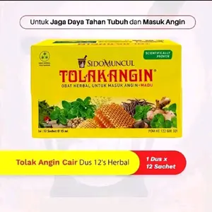 SIDOMUNCUL TOLAK ANGIN CAIR 12 Sachet - HARGA GROSIR Termurah Stok Terbaru Masuk Angin