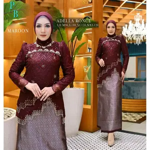 Kebaya Amella Ronce Mewah Spangle | Baju Pesta Kondangan Cantik | Kebaya Wisuda | Setelan Atasan dan Rok Hijab