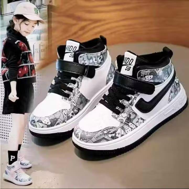 COD Sepatu Sneakers Anak Perempuan Sepatu Motif Dodle Terbaru Sepatu Sekolah Kekinian 0