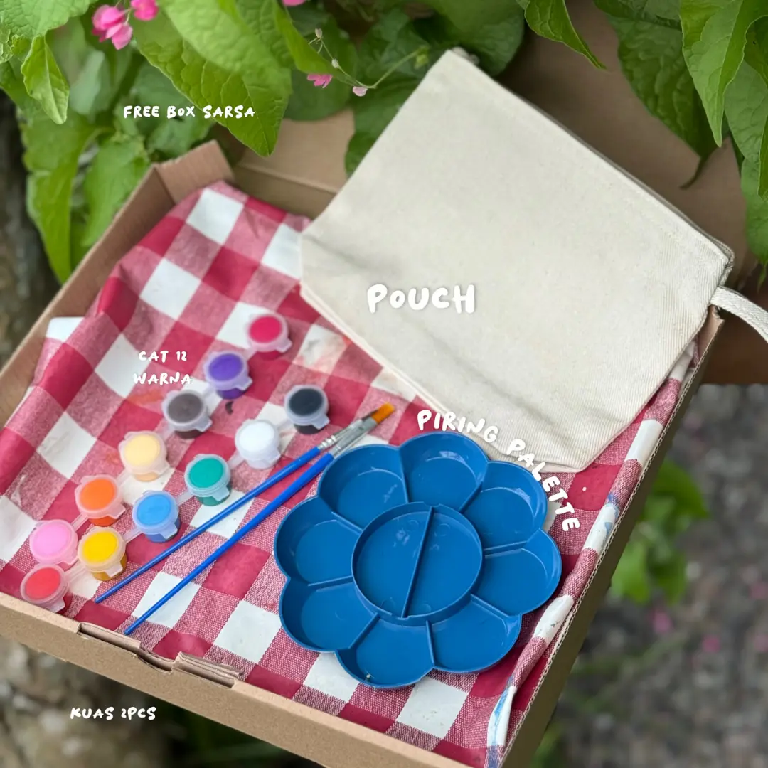PAKET DIY POUCH CANVAS (With exclusive box) PLAYDATE ARTDATE ISI WAKTU