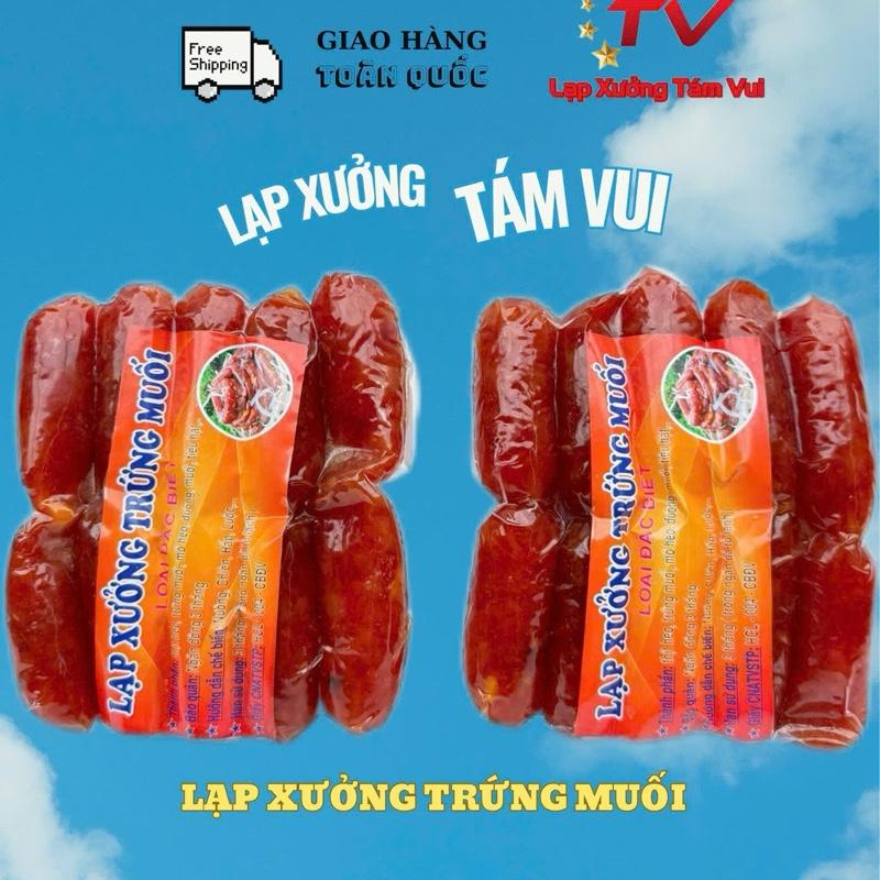 1kg LẠP XƯỞNG TRỨNG MUỐI sấy khô dẻo + đóng gói hút chân không 1kg bao gồm 2 túi đóng gói hút chân không mỗi túi 500g tại lò Lạp Xưởng Tám Vui.
