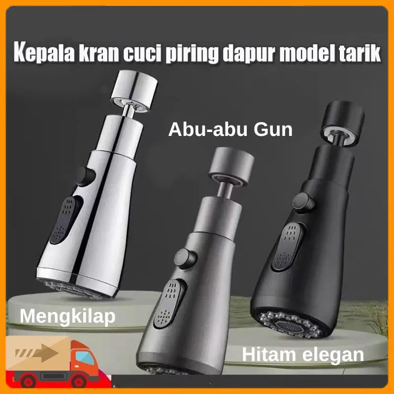 Kepala sambungan kran air Model tarik 1/2inch/ Sambungan kran air sink dapur Tarik 3in1 / Kepala keran air Terbaru / kepala kran drat luar 1/2inch