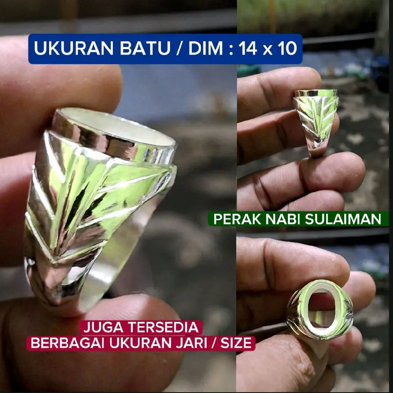 Cincin perak pria dim 14x10 ring akik terbaru 0