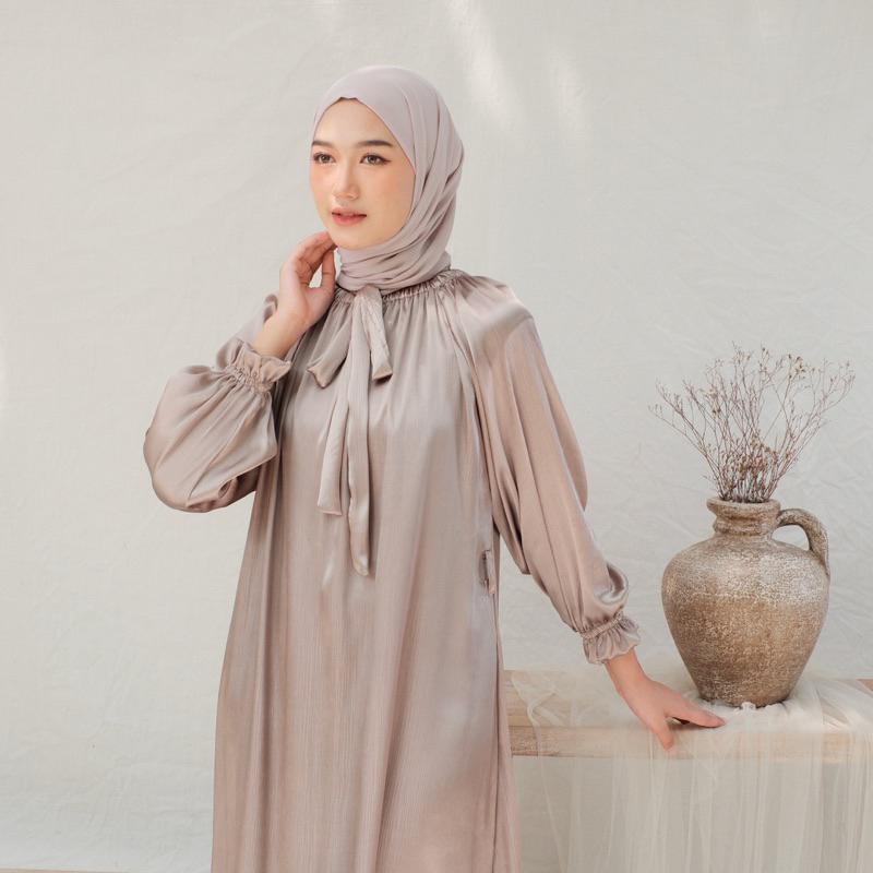 FIT XL-XXL (dress-cradenza) luna • luna dress bahan cradenza premium - dress shimmer terbaru - tidak menerawang 7