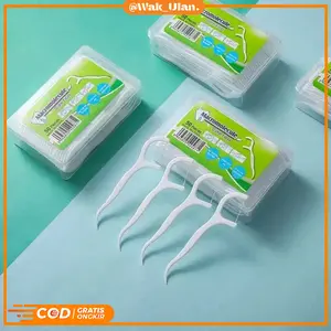1PACK isi 50 Macromolecule dental floss steril isi 50 benang tusuk gigi steril isi 50 pembersih celah gigi benang selah gigi