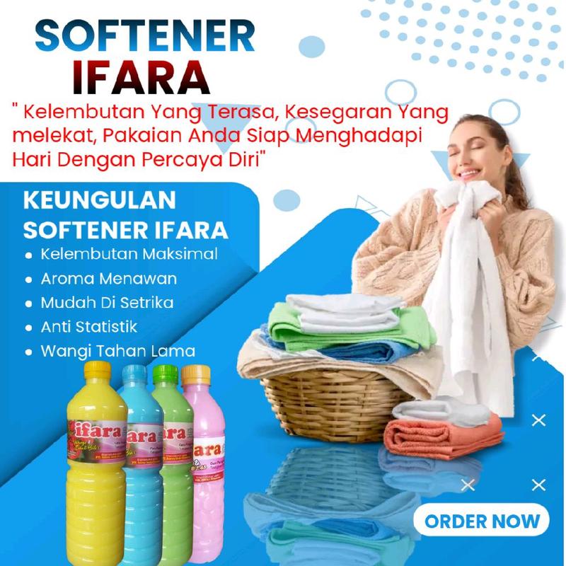 Softener Ifara Pelembut dan Pewangi Pakaian Original 1 Liter - Clean, Anak, Bunga, Merah 3