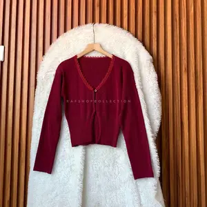 JESSY Crop Cardy - Rajut Wanita - Rajut Brukat - Kardigan Crop