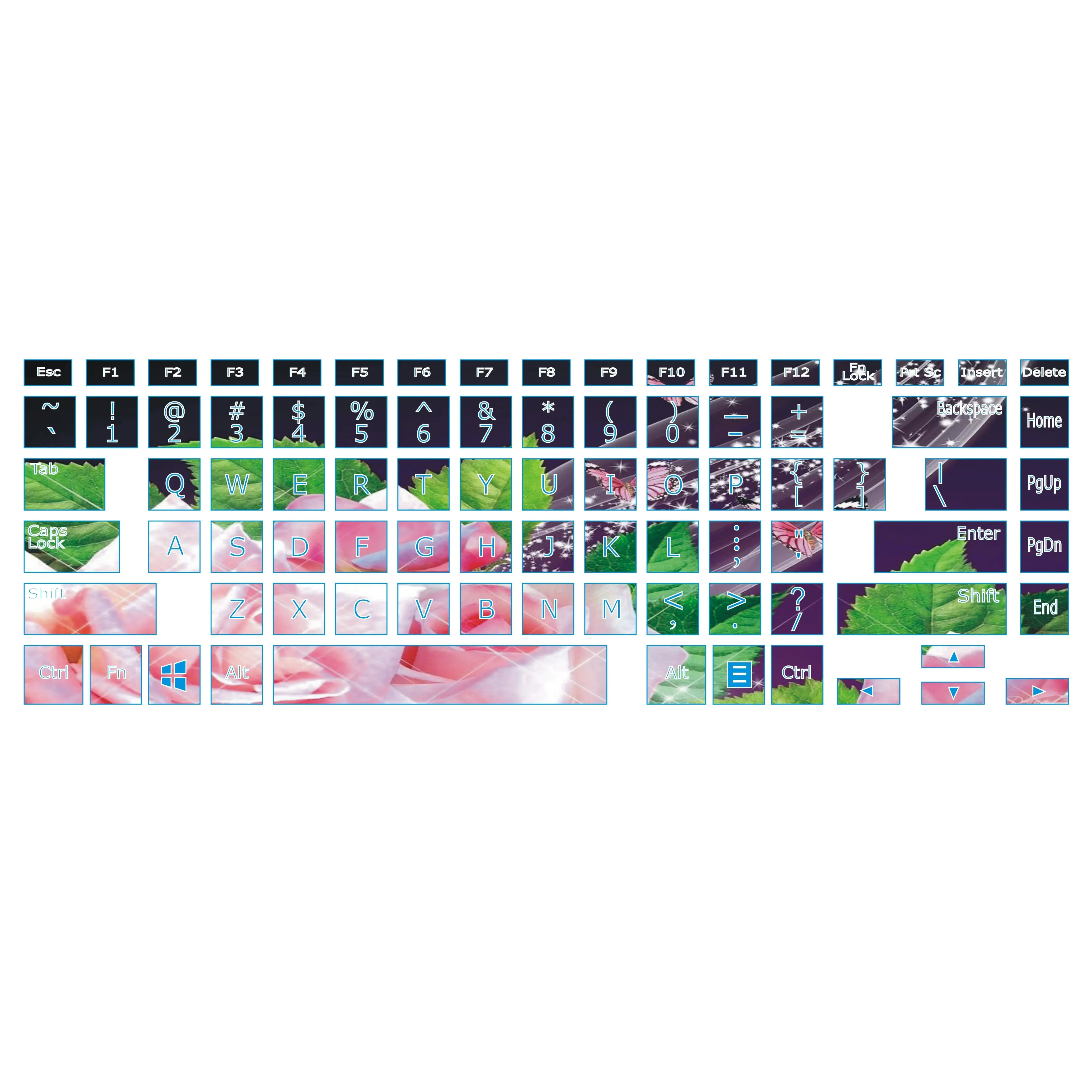 sticker keyboard laptop english background bermacam Bunga Indah VARIASI 49 - 60 Indonesia Stiker Komputer
