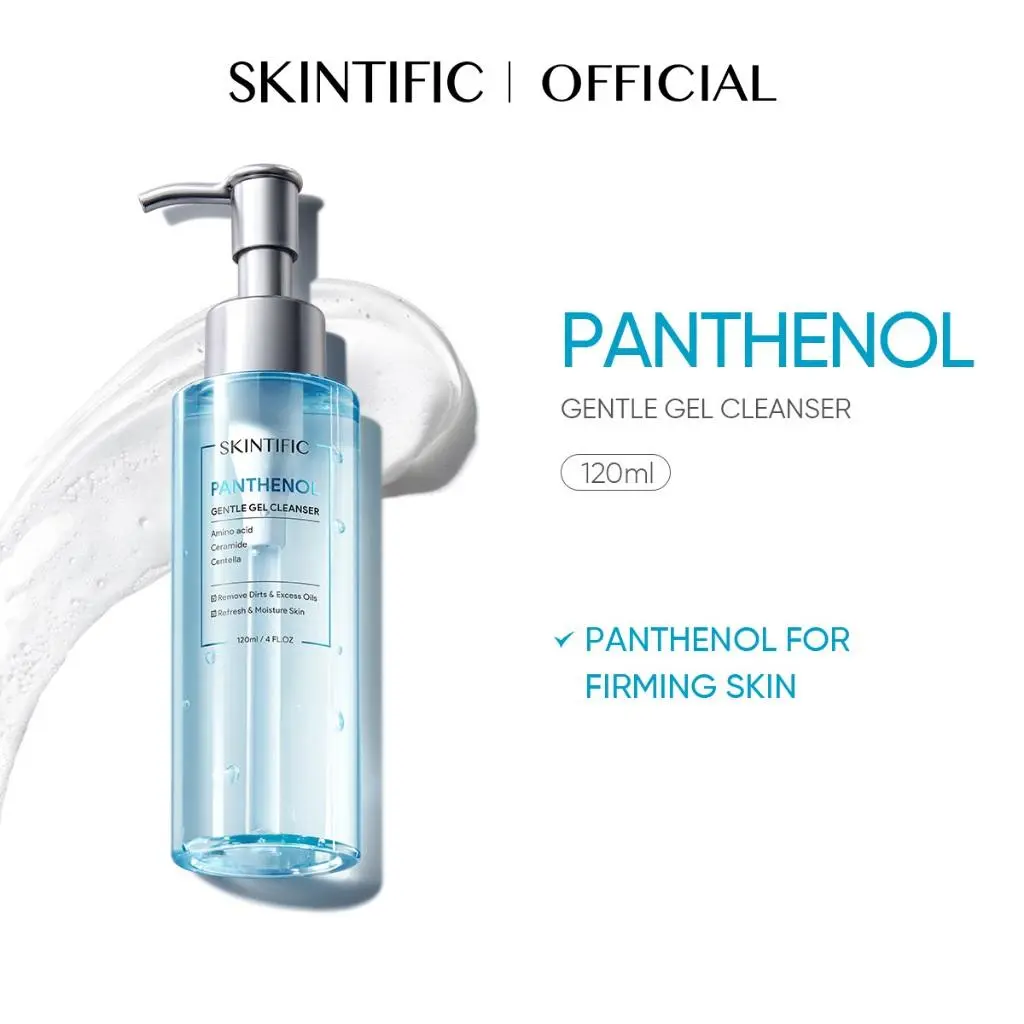 SKINTIFIC Facial Cleanser with Panthenol Gel, Hydrating and Moisturizing, 120ml - Skincare
