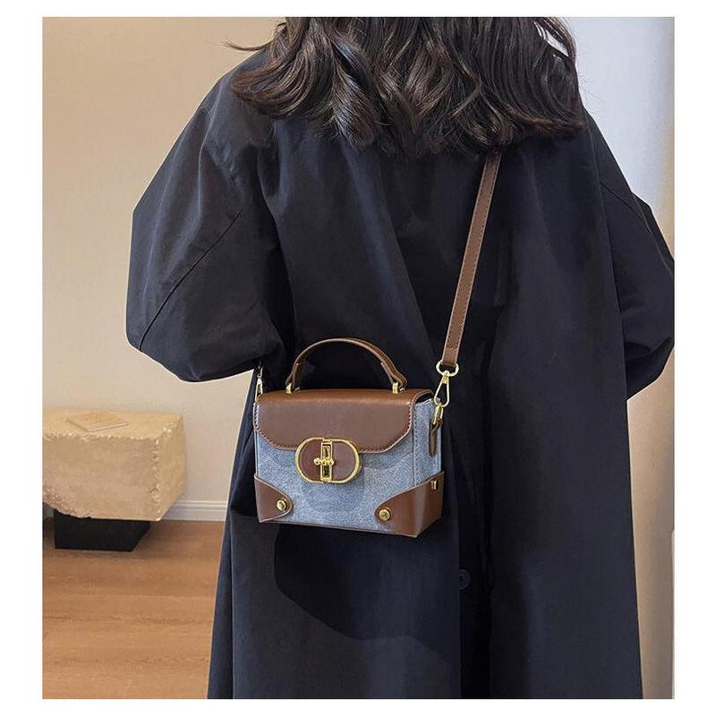 Product Introduction of This year's popular for women in autumn and winter, versatile 2024 new single shoulder crossbody bag, portable box, small square bag 0