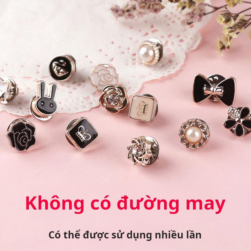 Khóa Ẩn, Cao Cấp, Chống Lộ, Bộ 10 Miếng, Thích Hợp Cho Quần Áo Nữ, Áo Len, Áo Sơ Mi, Đồ Trang Trí Áo Cardigan, Nút Vô Hình Có Thể Tháo Rời Nút Không Đường May