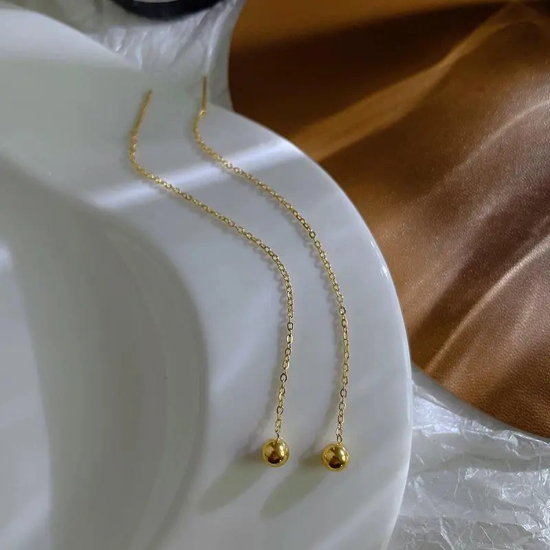Anting Bulat Wanita Kekinian Model Jurai Titanium Anti Karat 3